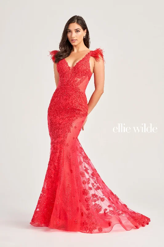 Evening Dress with Silk Beads-Ellie Wilde: EW35009