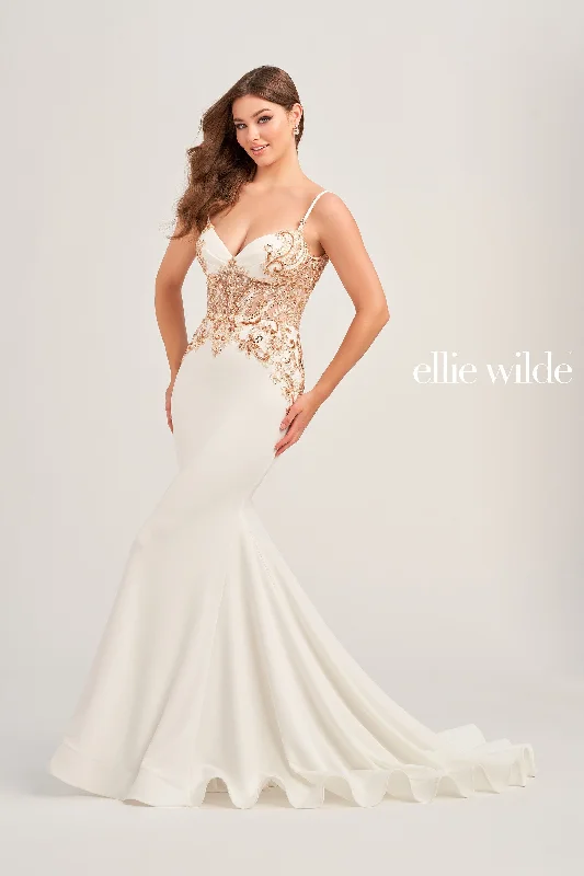 Evening Dress with Silk Beads-Ellie Wilde: EW35078