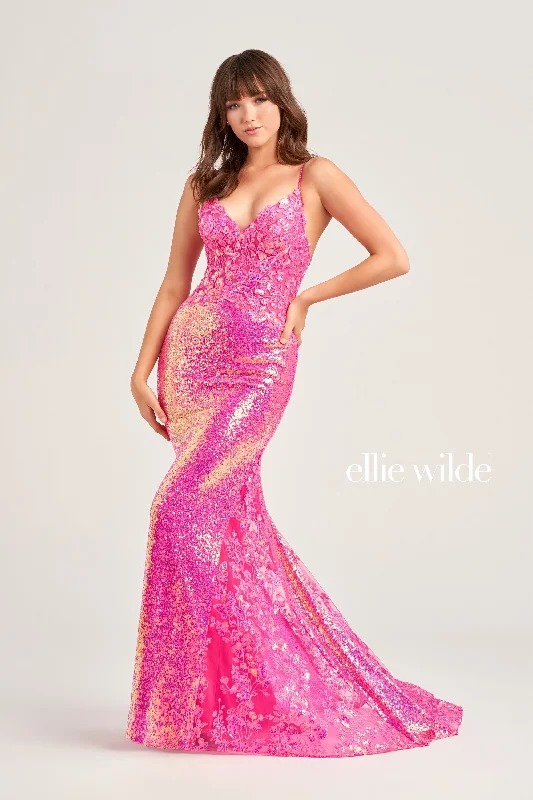 Evening Dress with Silk Bodice and Satin Bodice-Ellie Wilde: EW35202