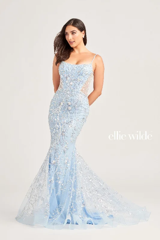 Evening Dress with Satin Bodice and Silk Skirt-Ellie Wilde: EW35204