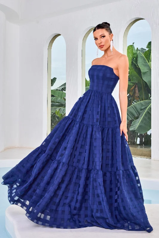 Evening Dress with Satin Bodice and Lace-Jadore: J24048