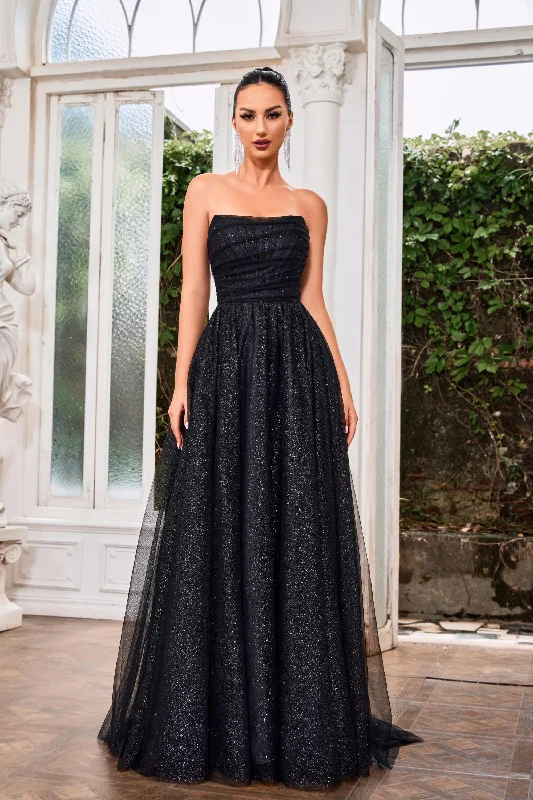 Evening Dress with Satin Sleeves-Jadore: J24004