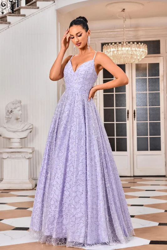 Evening Dress with Sequin and Satin Bodice-Jadore: J24032