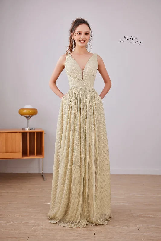 Evening Dress with Lace Detail and Beads-Jadore: J21014