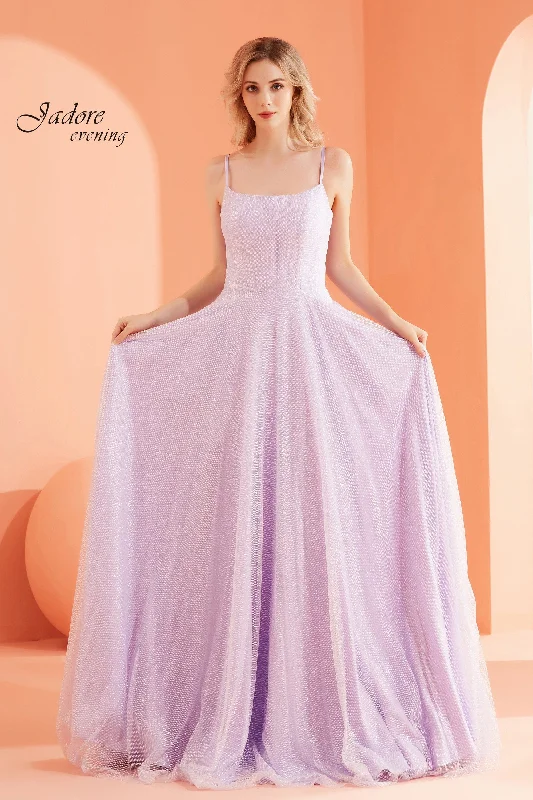 Evening Dress with Satin Skirt and Beads-Jadore: J22019