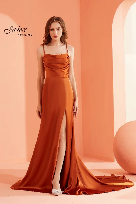 Evening Dress with Silk Bodice and Crystal-Jadore: J22054