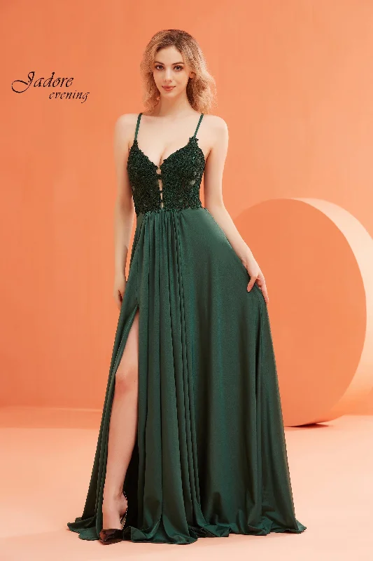 Evening Dress with Lace and Beads-Jadore: J22028