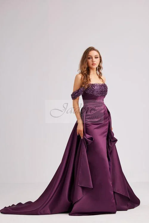 Evening Dress with Satin Bodice and Sequin-Jadore: J23019 (Clearance)