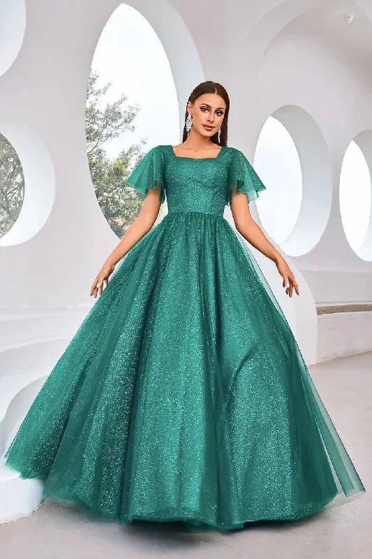 Evening Dress with Crystal Bodice and Beads-Jadore: J25002