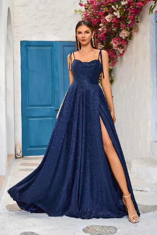 Evening Dress with Satin Bodice and Beads Detail-Jadore: J25009