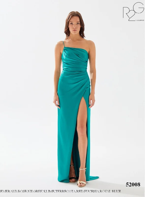 Evening Dress with Beads and Satin Layers-Tarik Ediz (R2G): 52008