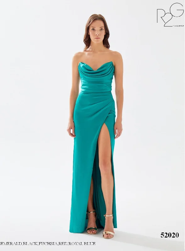 Evening Dress with Satin Skirt and Lace Bodice-Tarik Ediz (R2G): 52020