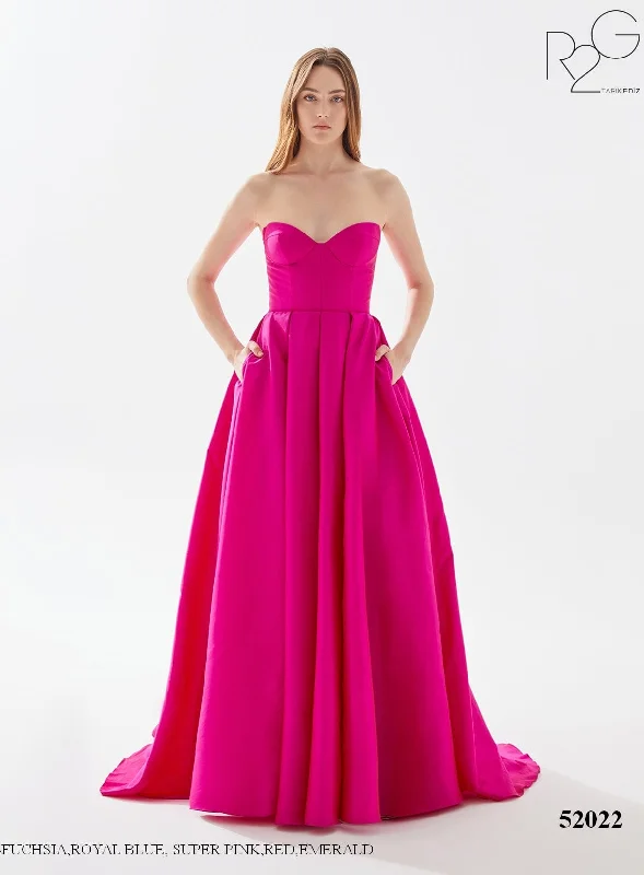 Evening Dress with Satin Bodice and Feather Skirt-Tarik Ediz (R2G): 52022