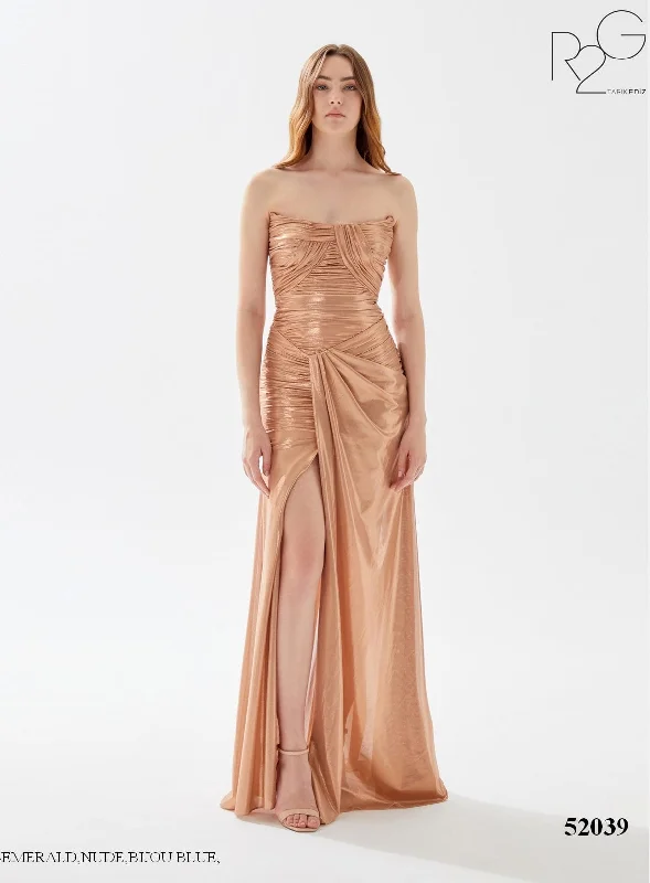 Evening Dress with Satin Bodice and Lace Bodice-Tarik Ediz (R2G): 52039