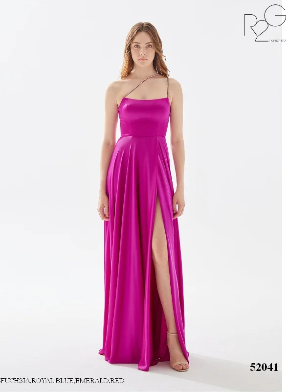 Evening Dress with Satin Bodice and Silk Bodice-Tarik Ediz (R2G): 52041