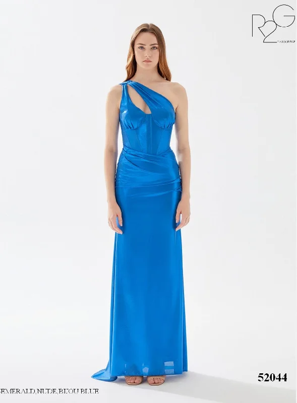 Evening Dress with Satin Bodice and Sequin Layers-Tarik Ediz (R2G): 52044