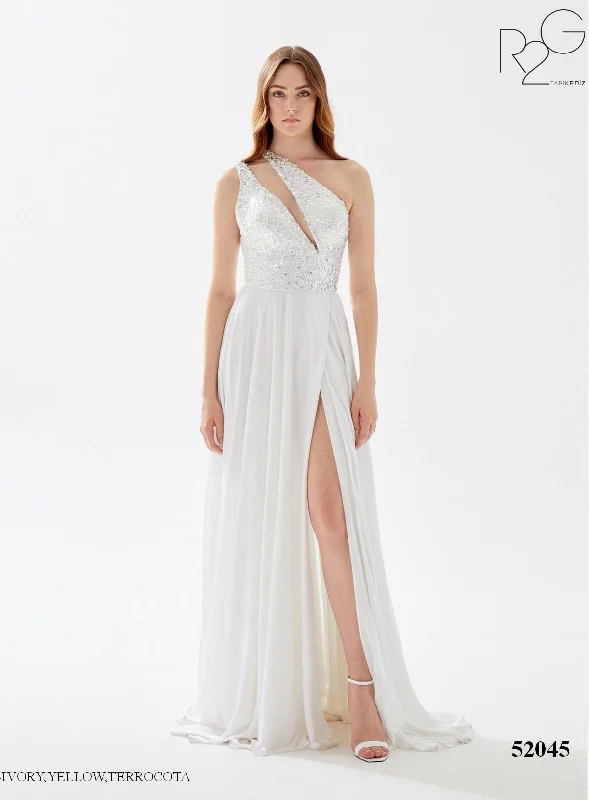 Evening Dress with Satin Bodice and Beads-Tarik Ediz (R2G): 52045