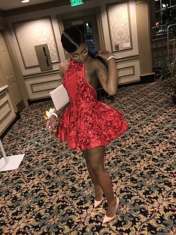 Stunning Gold Velvet Long Party Dress-Backless Short Homecoming Dresses for Black Girls Sequins African Graduation Dress Mini Cocktail Party Dress c3304