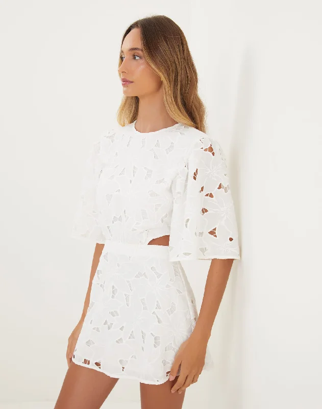 Mini Dresses for trendy getaways-Babi Short Dress - Off White