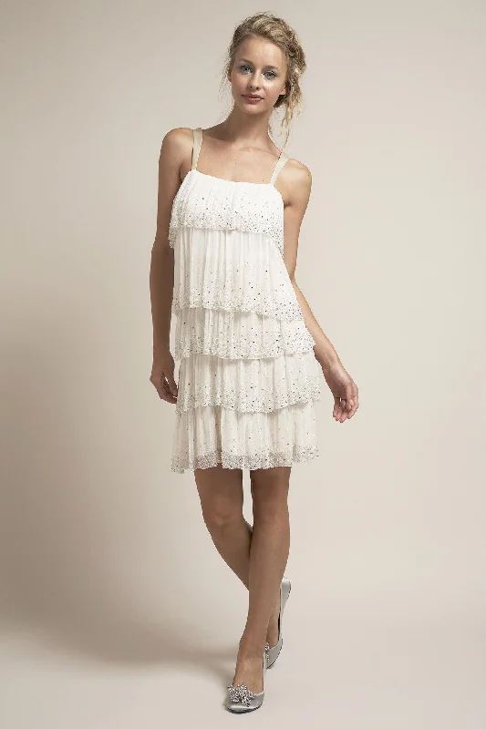 Mini Dresses for the perfect vacation look-BP6252 Short Flapper Wedding Dress