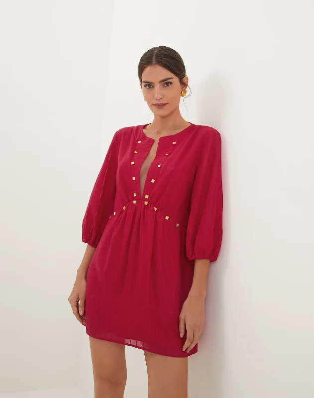 Mini Dresses with layered textures-Noemi Short Dress - Summerwine