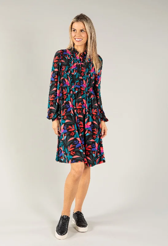 Mini Dresses for laid-back weekends-Palm Print Dress