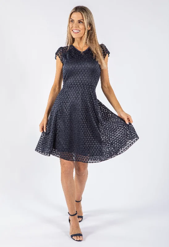 Mini Dresses for the perfect date look-Spotted Lace Dress