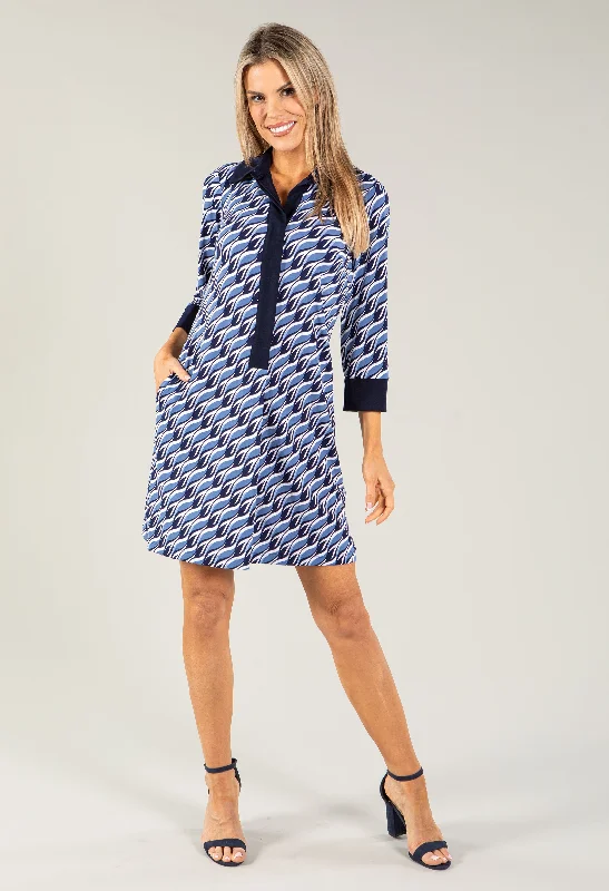 Mini Dresses for chic date nights-Wave Printed Dress