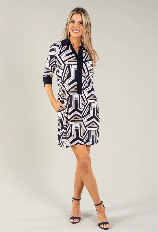 Mini Dresses for a stunning city look-Zigzag Print Dress