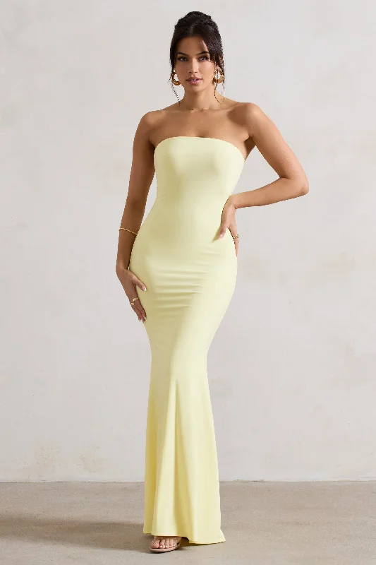 Maxi dresses for a casual beachside celebration at sunset -Ceremony | Lemon Bandeau Maxi Dress