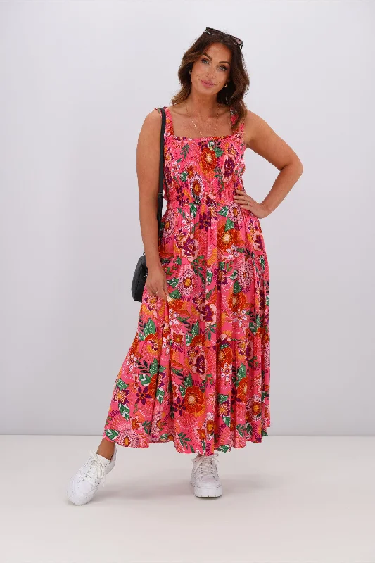 Maxi dresses for a formal celebration by the beach -Dreamcatcher Kathleen Slip Maxi Dress Pink