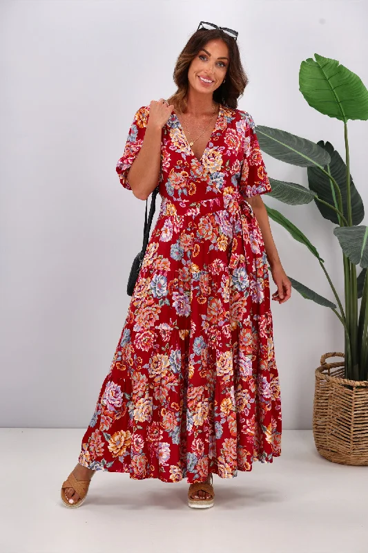 Maxi dresses for tropical island celebrations -Dreamcatcher Wren Maxi Dress Pink Floral