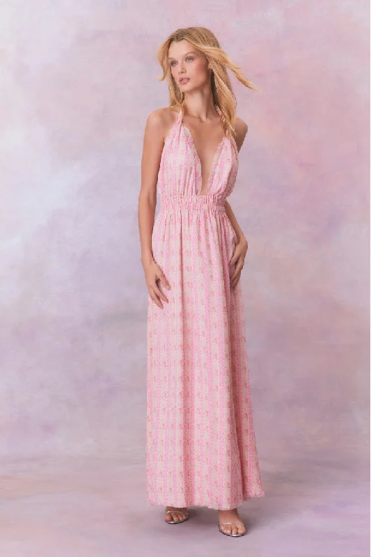 Maxi dresses for a chic summer evening soiree -Love Fragrance Halter Maxi Dress