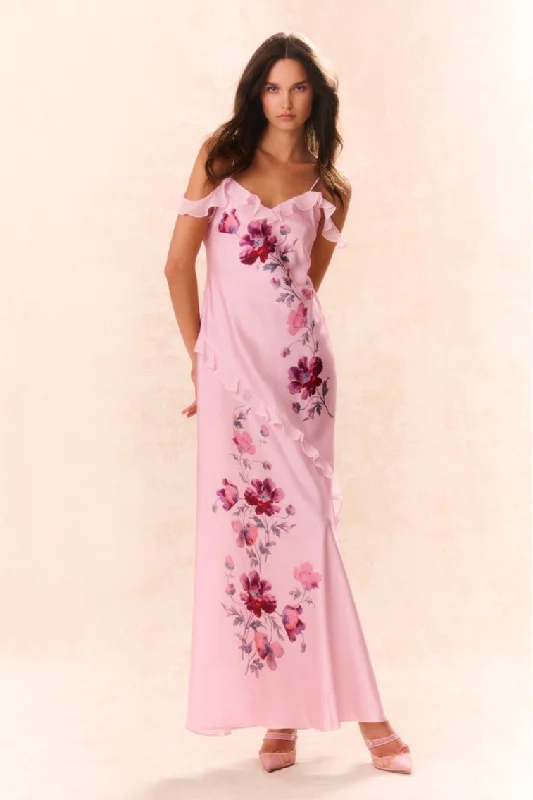 Maxi dresses for a luxurious vacation wardrobe -Parisa Silk Floral Maxi Dress