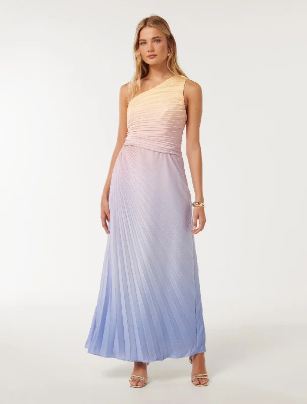 Maxi dresses for a glamorous event at a luxury penthouse -Paula Pleated One Shoulder Maxi Dress