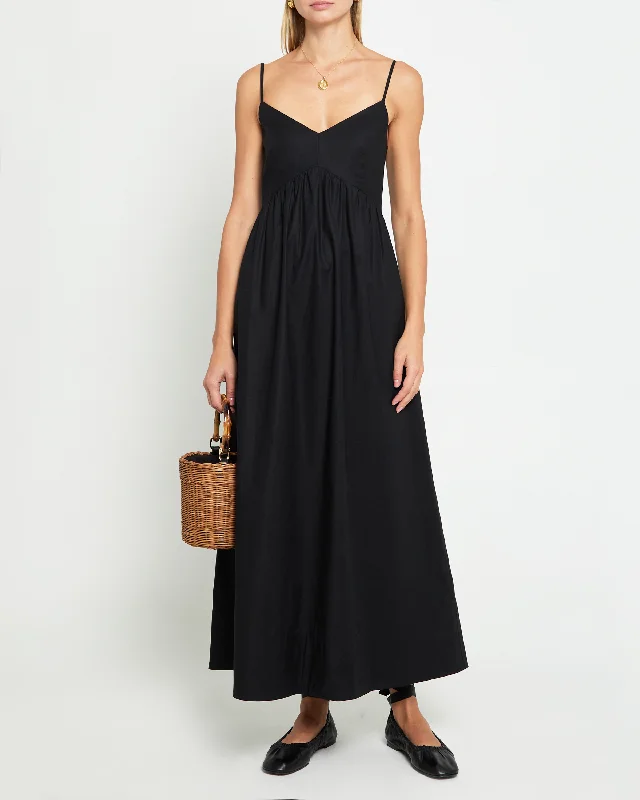 Maxi dresses with a deep V-neck for evening events -Vera Organic Cotton Maxi Dress