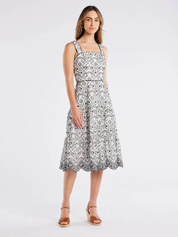 Midi Dresses for spring brunch-Isla Broderie Dress