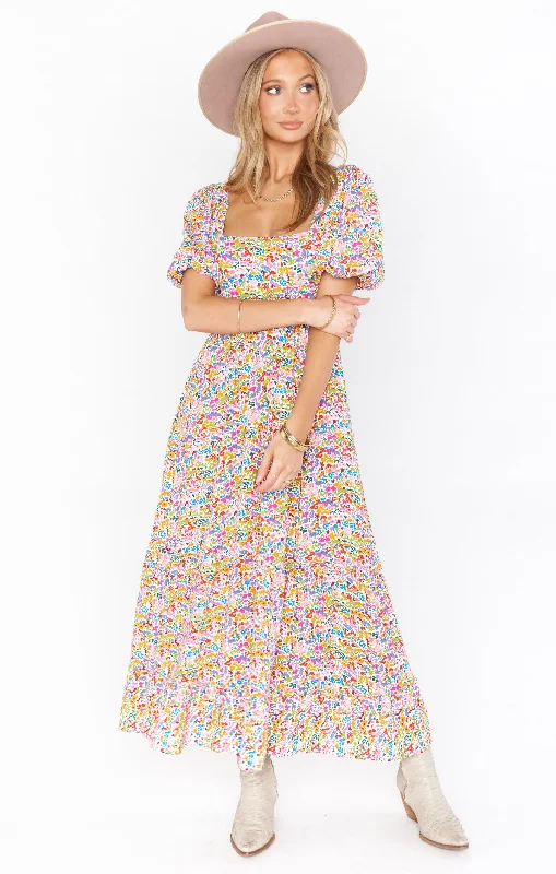 Midi Dresses for spring events-Linds Midi Dress ~ Rainbow Fields