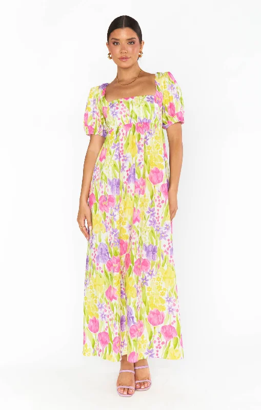 Midi Dresses for family casual gatherings-Smitten Midi Dress ~ Blooming Tulips